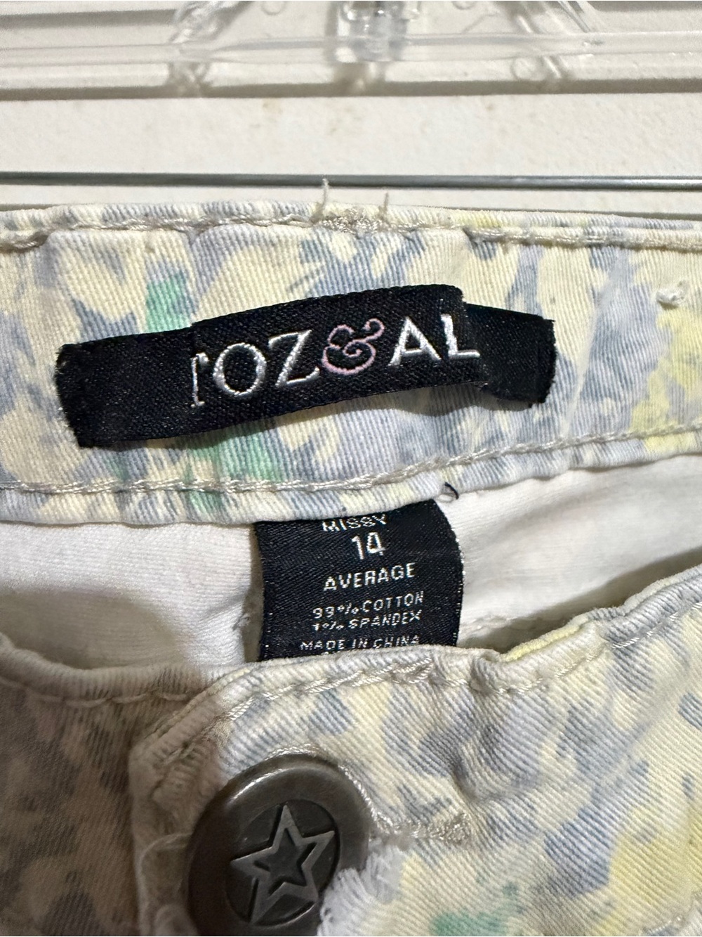 Roz & Ali Pastel Tie-Dye Denim Shorts in Yellow, Blue, Green